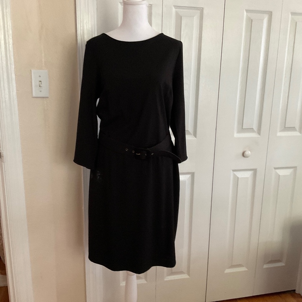 Ladies NEVER  White House Black Market  belted-dress.